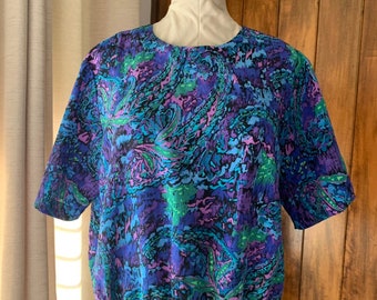 Vintage 1980s New Wave Blouse | Large
