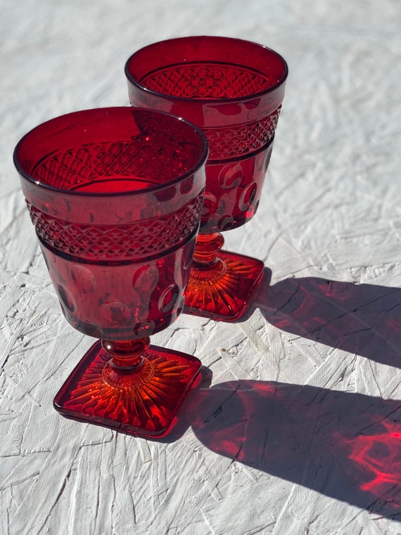 ruby red goblets