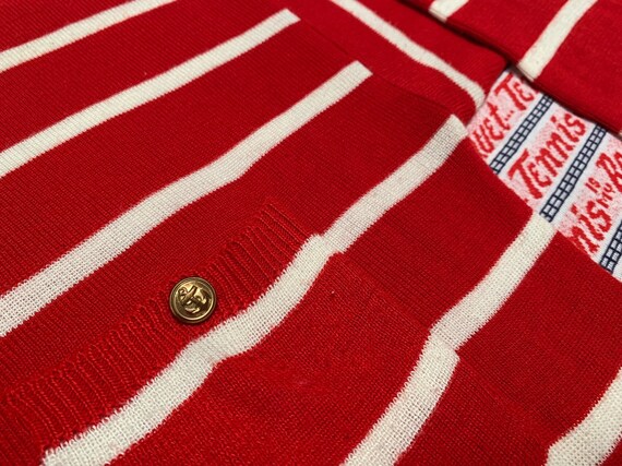 Vintage 1980’s Nautical Red & White Knit Sweater - image 3