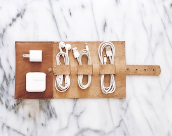 Leather Cord Wrap | Cable Organizer | Travel Case