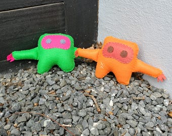 Handsewn Felt Monster – Customizable Plush Sidekick for Kids & Adults – Personalized with 4 Color Options