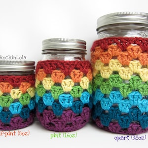 mason jar cozy - non-slip sleeve - made to order- half pint 8oz - pint 16oz - 24oz - quart 32oz - coffee cozy - handmade by RockinLola