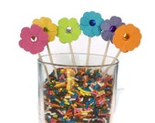 Flower Mini Cupcake Topper, Food Picks, Paper Flower Party Decor