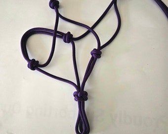 Weanling Size 1/4" Rope HALTER yacht rope  U pick color