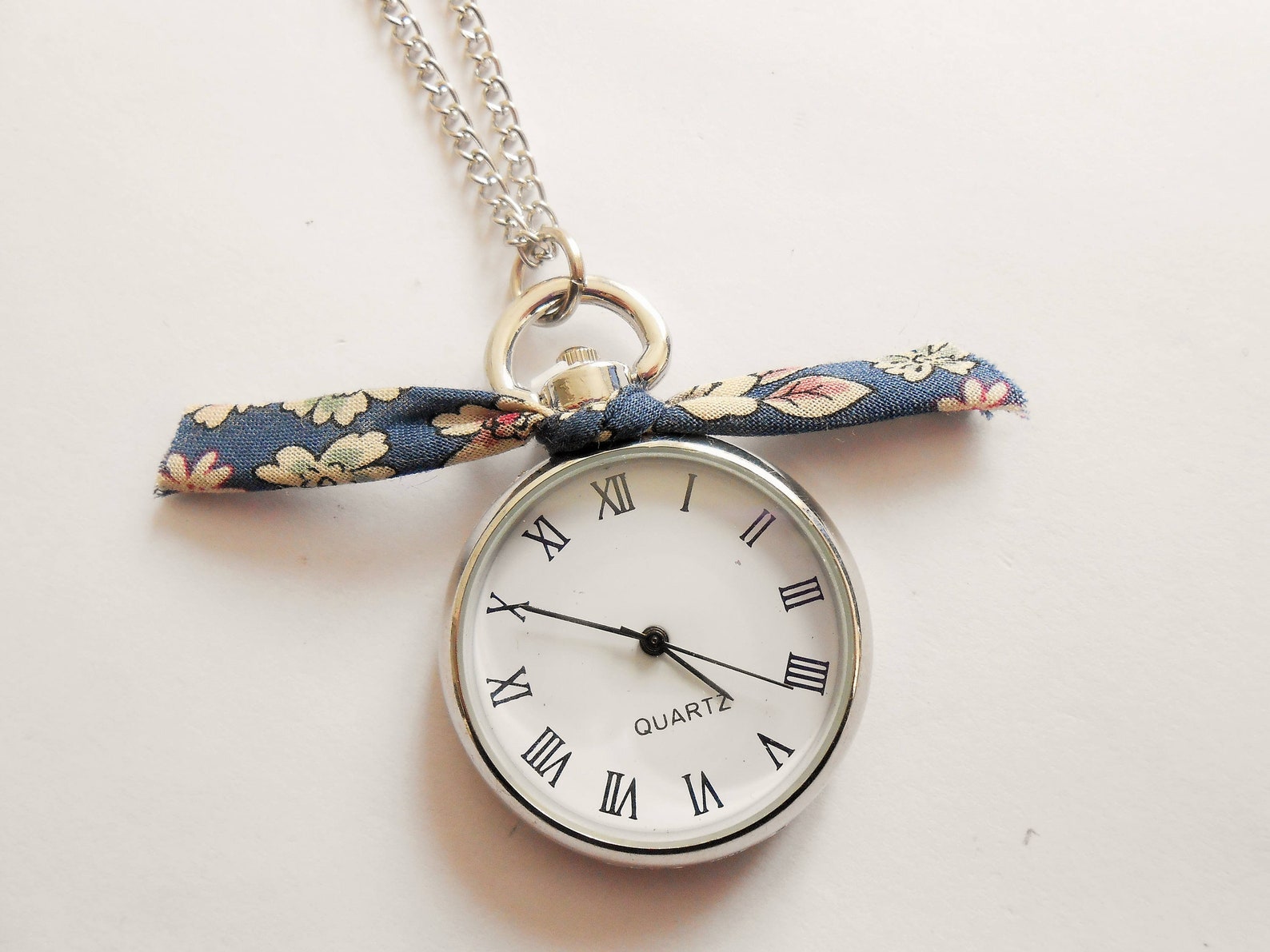 Pocket watch necklace watch necklace silver watch necklace Etsy