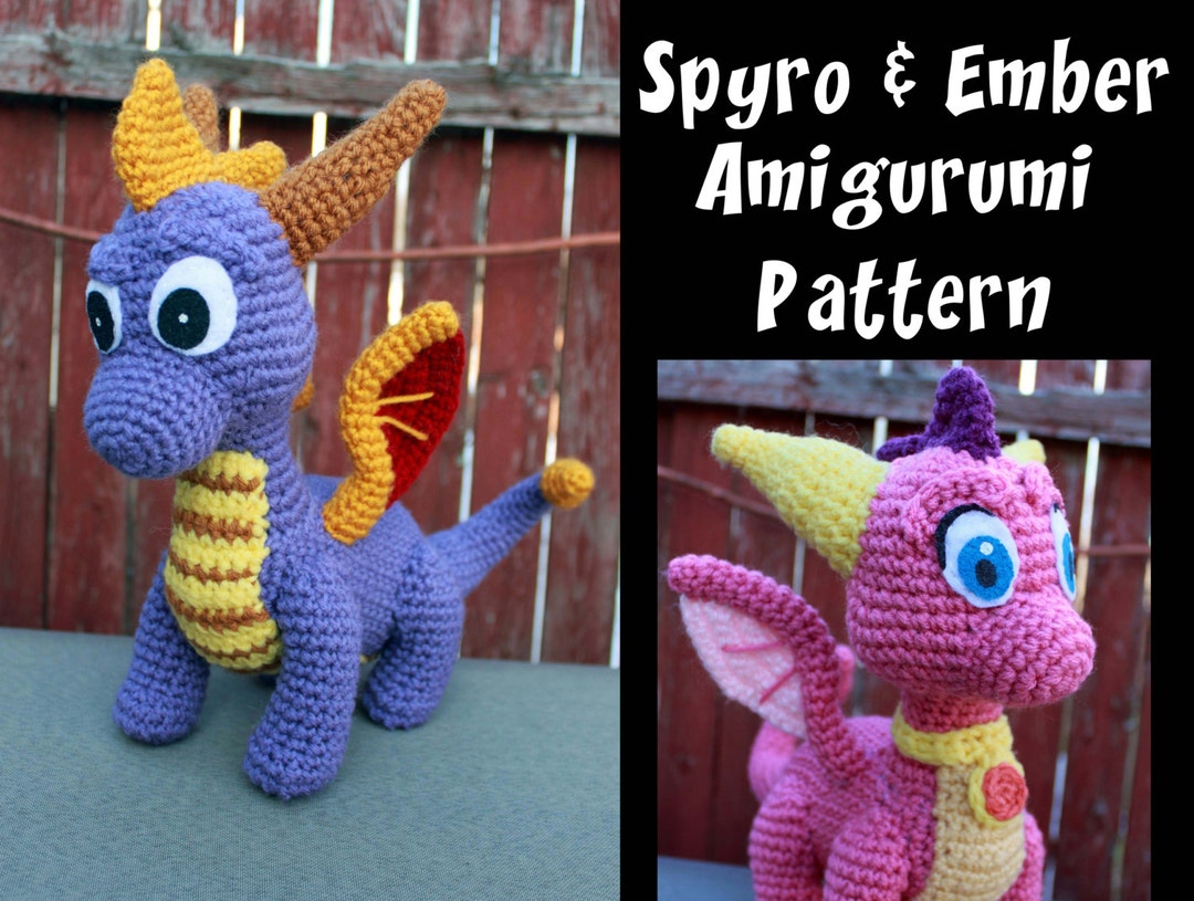 Crochet Pattern Spyro and Ember Inspired Dragon Amigurumi PDF Instant