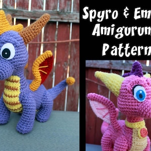 Crochet Pattern: Spyro and Ember Inspired Dragon Amigurumi PDF Instant Download image 1