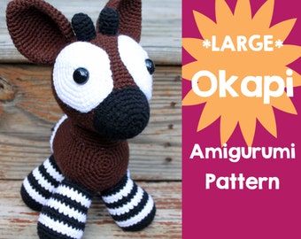 Crochet Pattern: Large Okapi Amigurumi Pattern PDF Instant Download