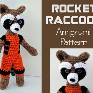 Crochet Pattern: Rocket Raccoon Amigurumi PDF Instant Download