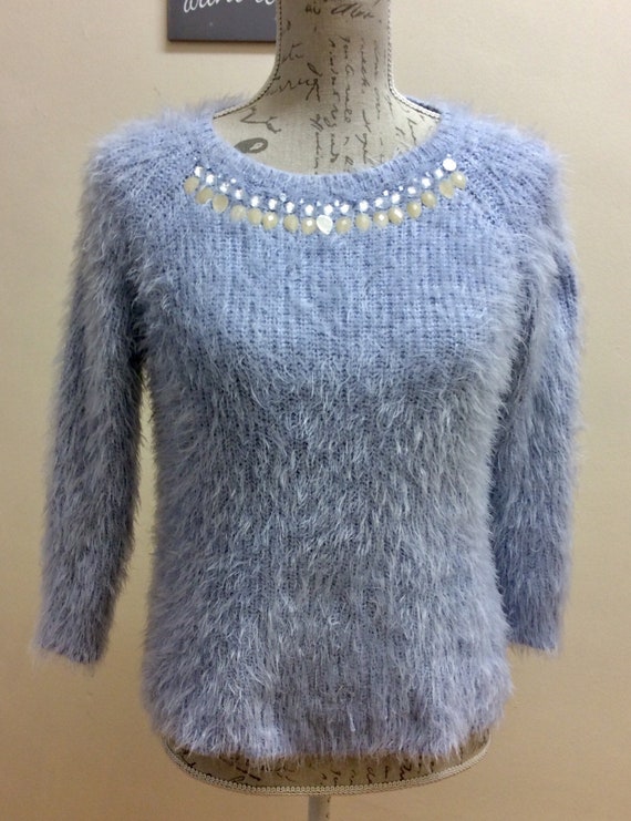 baby blue fluffy jumper