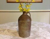 Antique beehive jug salt glazed stoneware pottery rustic earthenware moonshine whiskey container crock farmhouse country cottage home decor
