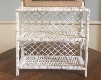 White Wicker Shelf Etsy