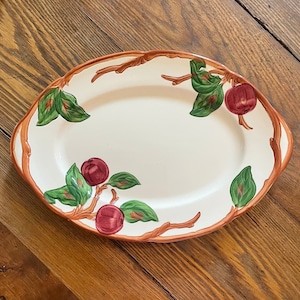 Franciscan apple oval platter tray California ironstone pottery collectible country cottage style serving serveware