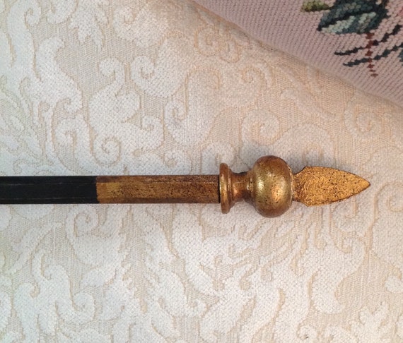 Decorative Wooden Dowel For Up To 38 Tapestry Or Wall Hanging Gold Florentine Finials French Regency Romantic Cottage Style Home Decor