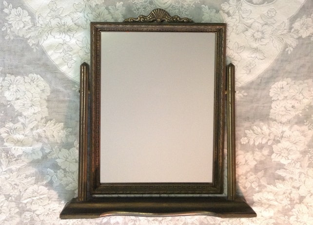 Antique Swing Tilt Mirror Standing Vanity Dressing Table Image 0