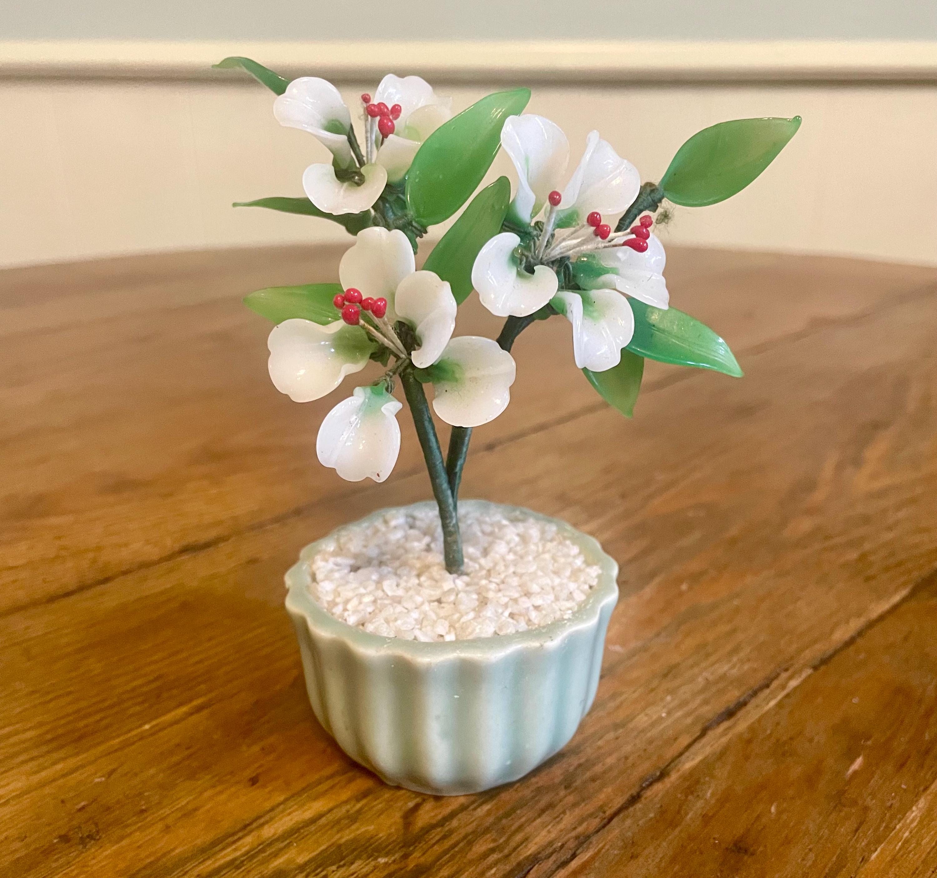 Vintage Jade Glass Bonsai Tree: Celadon Green Porcelain Planter - Etsy
