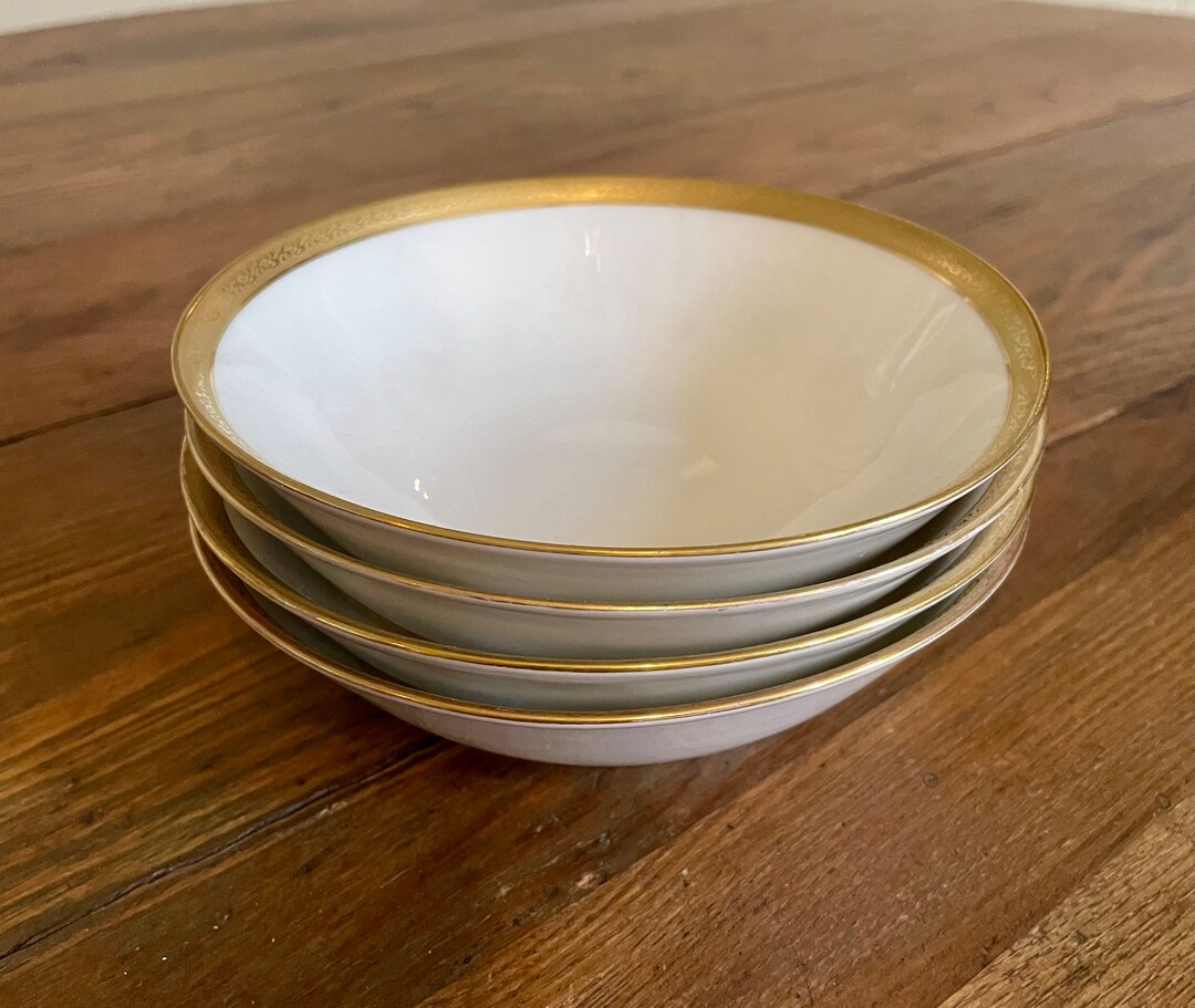 Set of 4 GDA Limoges France Cereal Bowls With Gold Encrusted Etsy