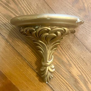 Antique plaster wall sconce shelf  chalkware Art Deco Nouveau French Hollywood regency home decor