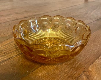 Bartlett-Collins St Genevieve amber small glass bowl farmhouse country cottage home decor