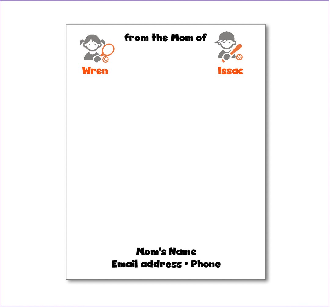 Personalized Sports Notepads From the Mom/grandma/dad Set of Etsy