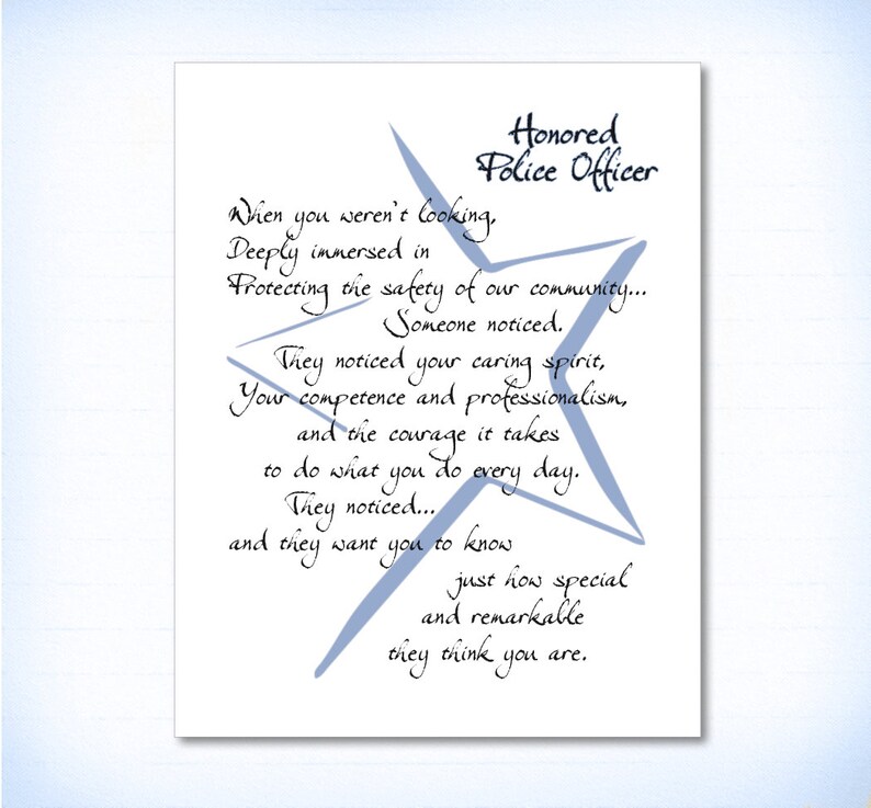 Magnetic Everyday Hero Pin POLICE OFFICER Appreciation Card