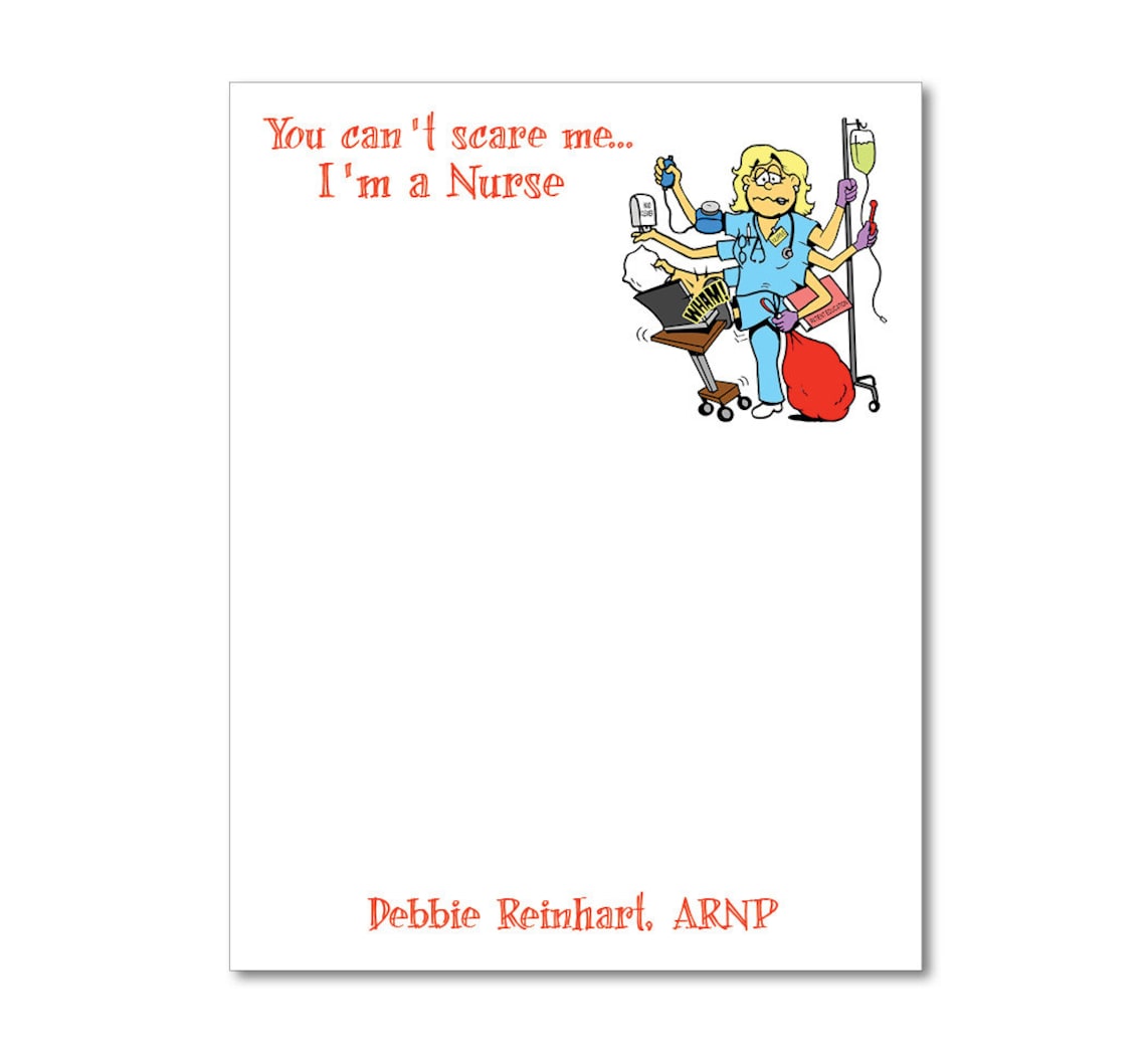 2 Personalized Nurse Notepads You Can't Scare Me Nurse Etsy