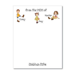 2 Personalized &quot;from the MOM OF&quot; notepads - 2 sizes- sets of 2 or 4