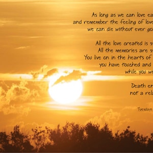 Instant Inspirations - Sunrise Photo with Tuesdays With Morrie Quote