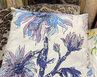 vintage cushion cover made from vintage fabric - feather filled cushion