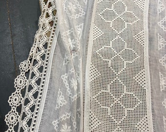 antique white linen bedcover