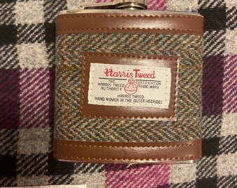 Harris Tweed hip flask