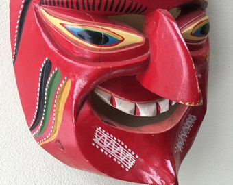 Vintage Juan Horta Castillo Mexican Devil Diablo Mask
