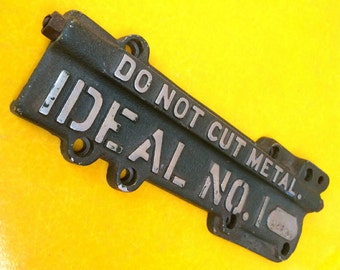 IDEAL No.1 machine INSIGNIA plate in tooled iron with chrome