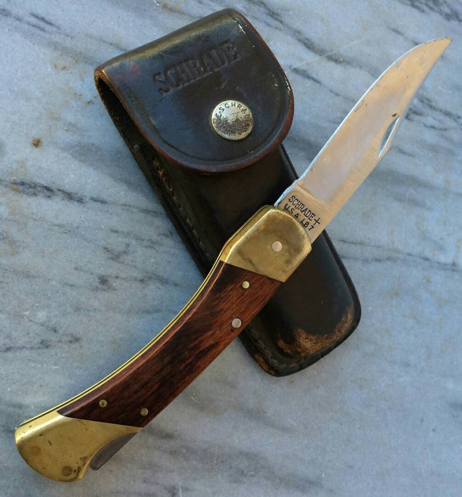 Schrade LB7 Large Folder American Vintage Buck Knife with Etsy