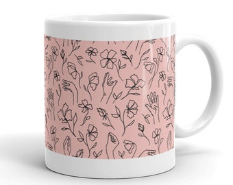 Flower Hands Pink mug