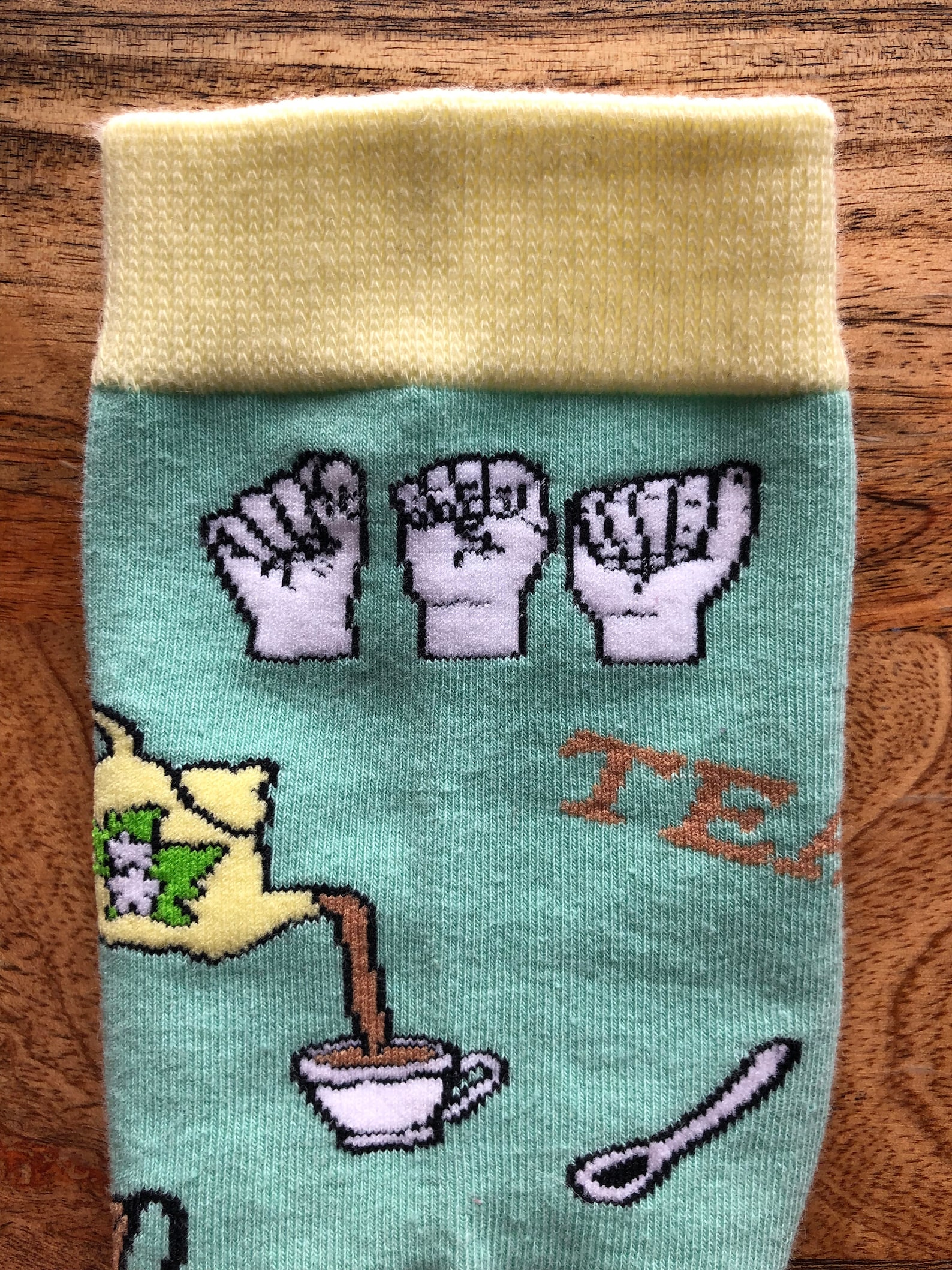 ASL Tea Socks Sign Language Socks ASL Socks Socks Sign Etsy