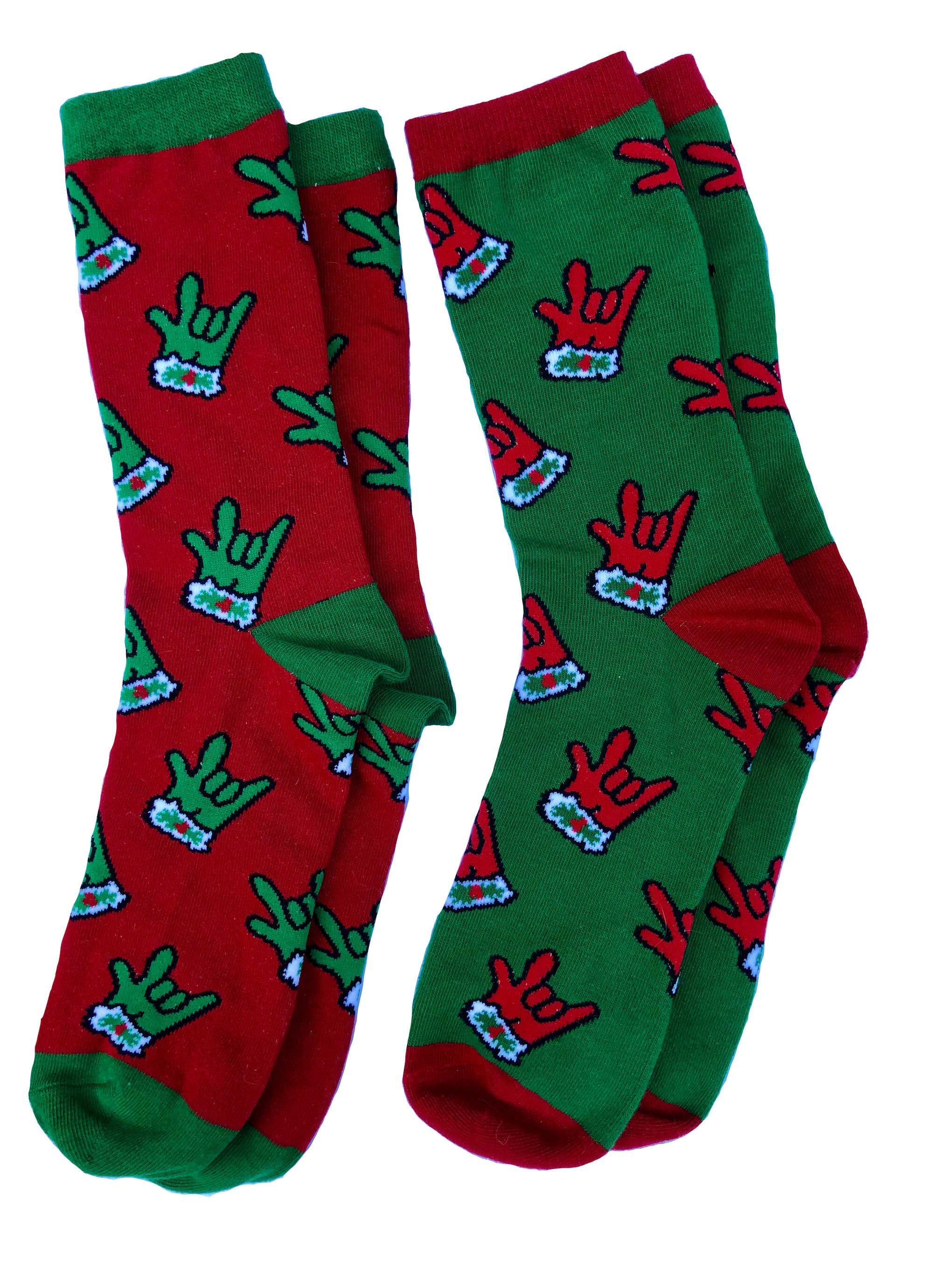 Christmas ILY Socks Mismatch option too sign language socks Etsy