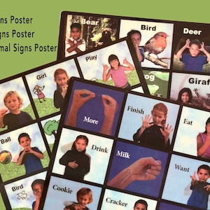 Paquete de 3 carteles, carteles de ASL, carteles de lengua de signos, aprender lengua de signos, aprender ASL