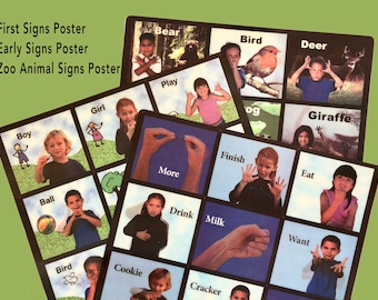 ASL Posters Bundle: Learn Sign Language with Lenticular Motion