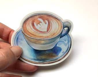 ASL 'I Love You' Coffee Cup Sticker or Magnet