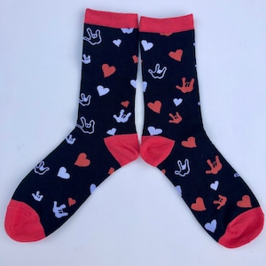 ASL ILY socks, ASL socks, sign language socks, I love you socks, socks