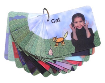 ASL Early Signs (moving) Flashcards: 15 Lenticular graphic cards