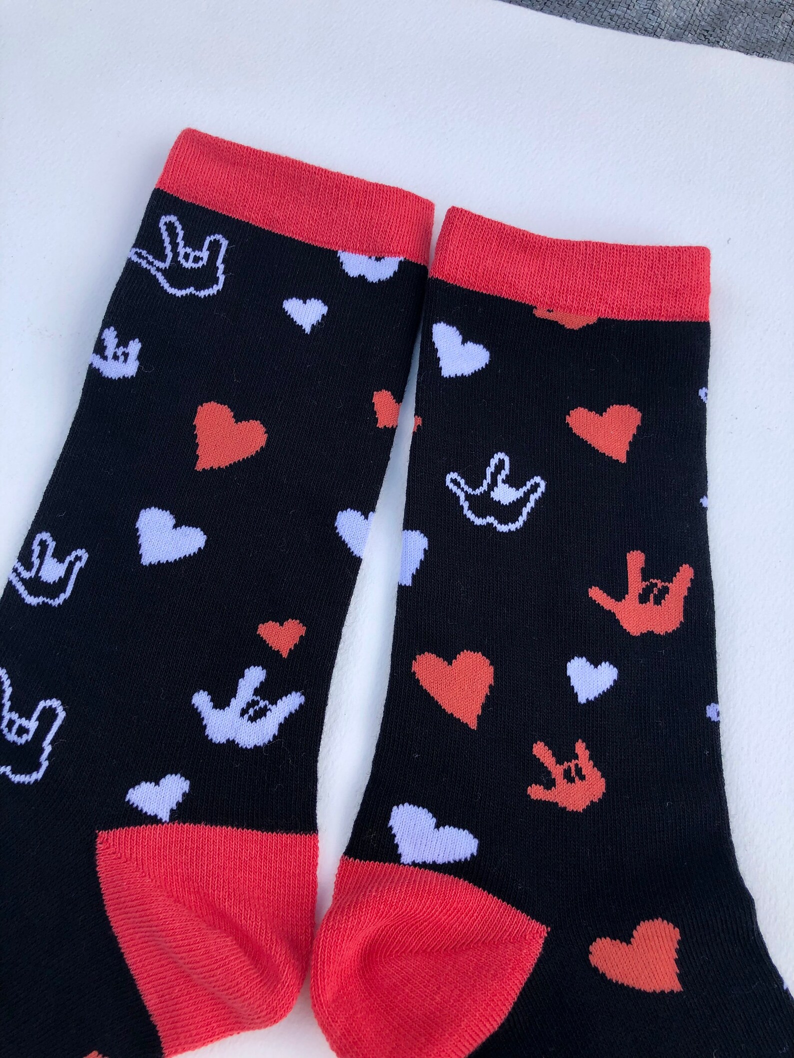 ASL ILY Socks ASL Socks Sign Language Socks I Love You Etsy