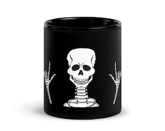 Skeleton ILY - Black Glossy Mug