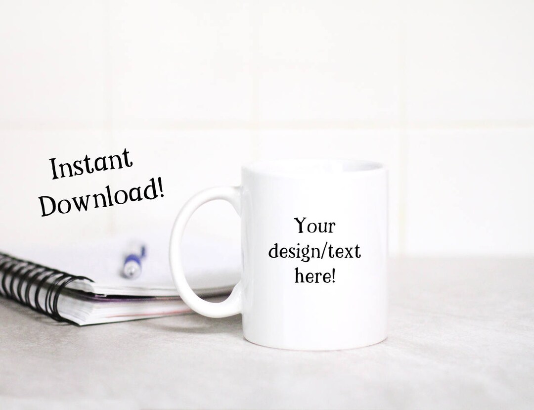 Digital Instant Download Coffee Mug Mock up Decal Template Etsy