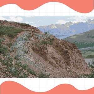 Verschiedene Denali Berge Kreuzstich Full Color Pattern Chart 200x134 Stiche PDF Download Stickerei Nadelspitze Alaska National Park