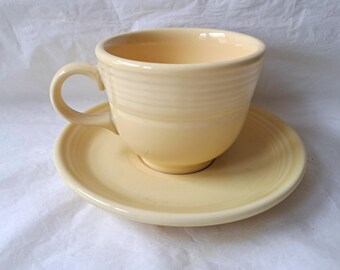 Homer Laughlin China Retired Yellow FIESTA 2.75&quot; Cup & 5-7/8&quot; Saucer (c. 1990s)