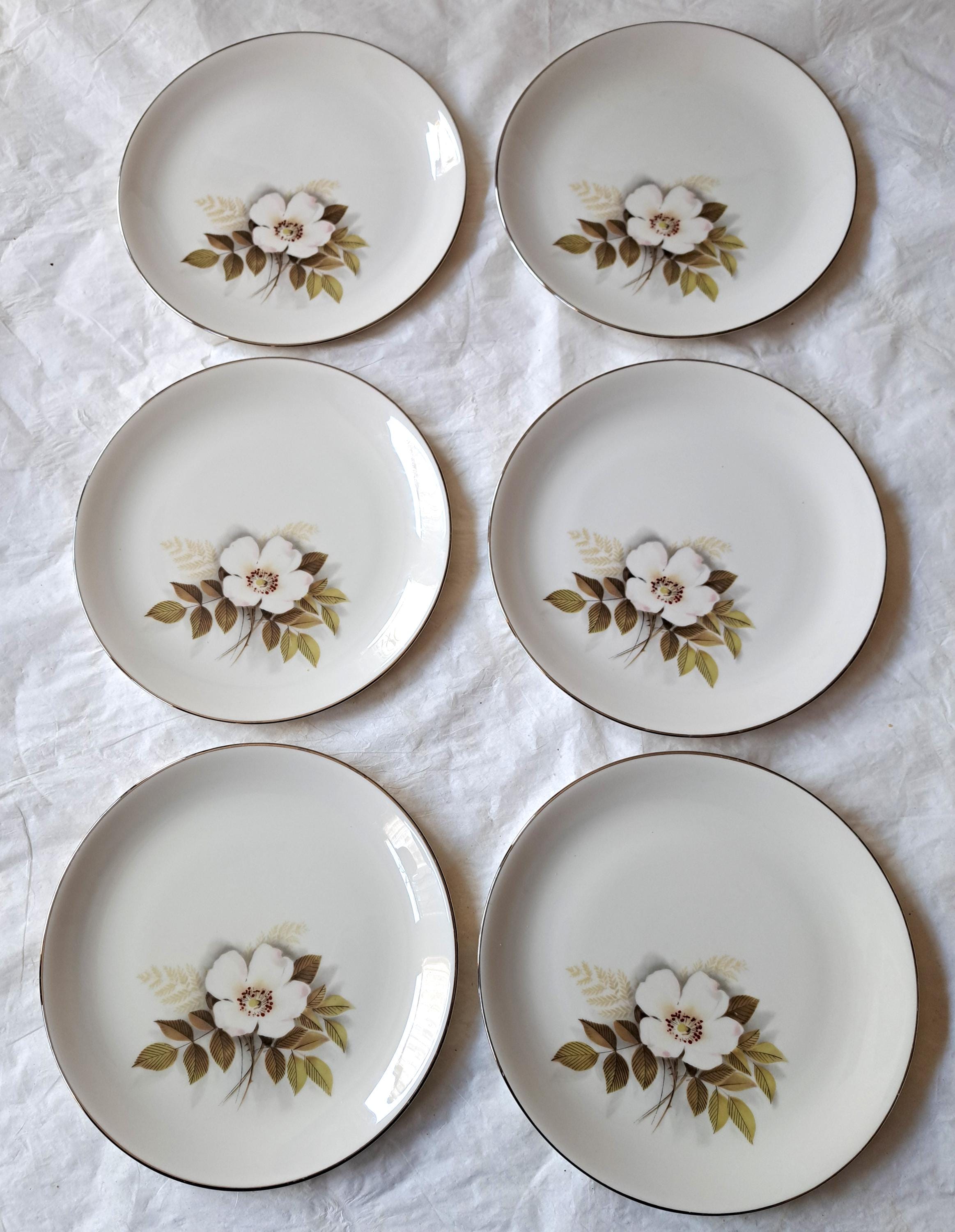 Set of 6 Nancy Prentiss Fine China IVORY ROSE 8