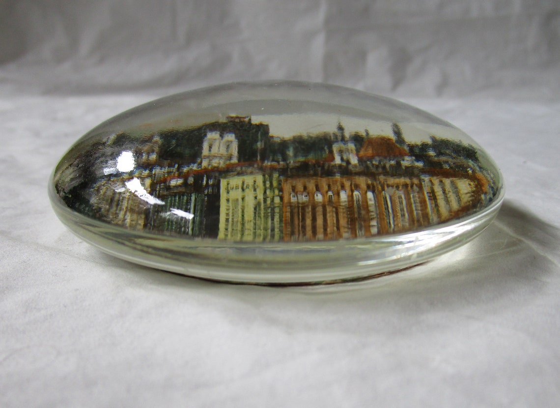 Vintage Round Glass Dome 3.5 Paperweight Salzburg Etsy