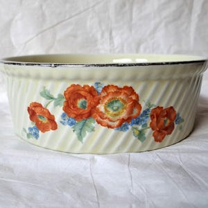Vintage Pyrex Soufflé Dish Poppy Pattern 1980s Vintage Kitchen